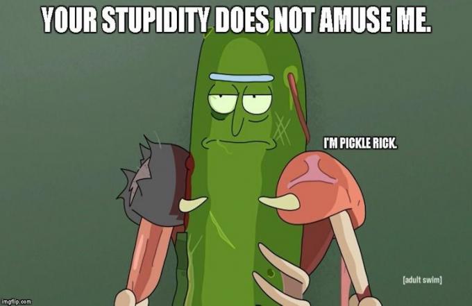 Pickle Rick Rick e Morty meme