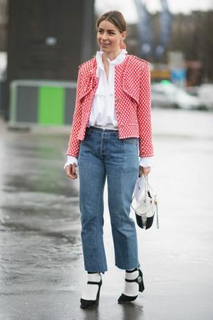 Street style en blazer et jean