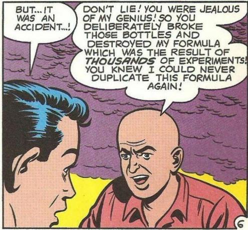" Adventure Comics #271" den bir panel, Luthor'un şeytani bir dahi monologu sunduğunu gösteriyor