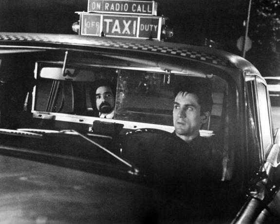 Reżyser Martin Scorsese działający w " Taksówkarzu"