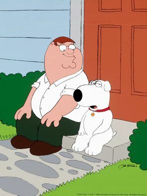 Peter in Brian sedita na klopi v " Family Guy".