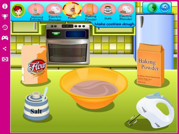 サラの料理教室のシーンショット：イースターシュガークッキー料理ゲーム。