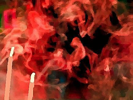 Abstrakt kunst maleri ideer røgelse røg