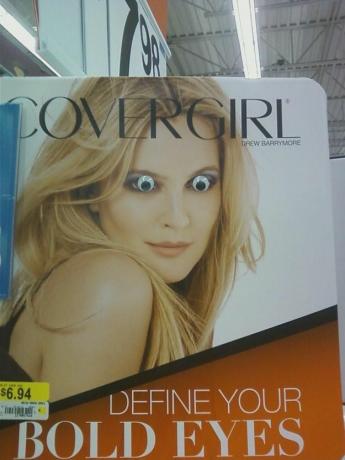 Cover Girl Googly Eyes Sign