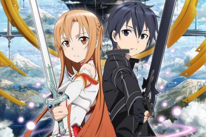 Hot par, Asuna og Kirito i den populære anime, Sword Art Online.