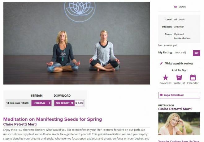 Ücretsiz bir yoga videosunda meditasyon yapan iki kadın