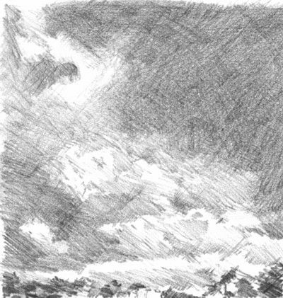 進行中の雲の描画