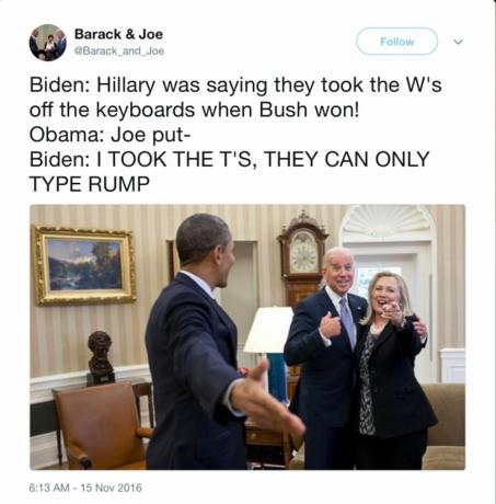 Biden remove os T das máquinas de escrever da Casa Branca