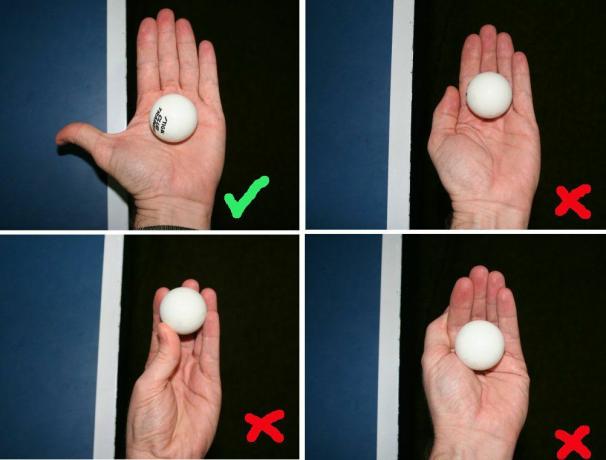 Nuotrauka, kaip laikyti kamuolį prieš techninę priežiūrą