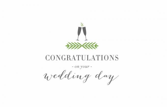 Ett grönt och grått utskrivbart bröllopskort