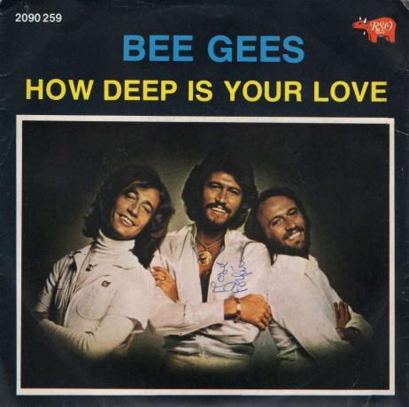 बी गीज़ के लिए एल्बम कला - " आपका प्यार कितना गहरा है"