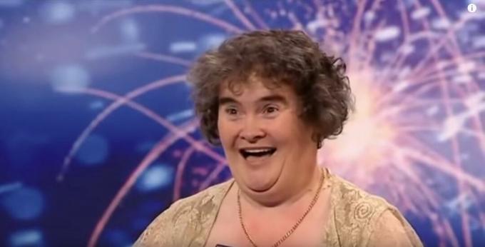 Susan Boyle'un viral olan ilk şarkı söylemesinin ekran görüntüsü