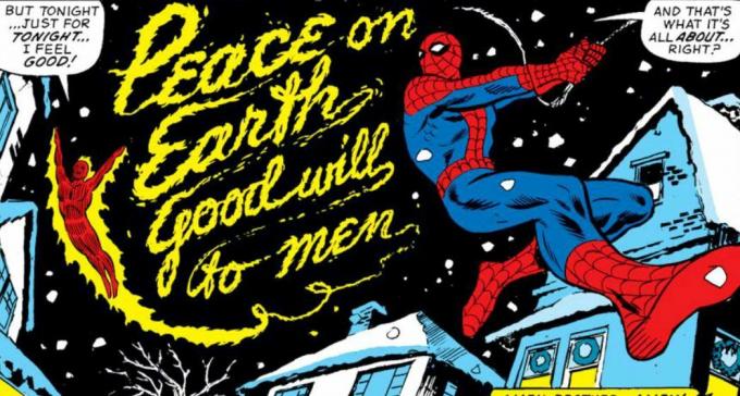 Marvel team up spider man ludzka pochodnia boże narodzenie