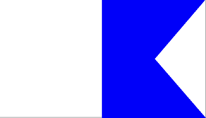blå och vit dykflagga