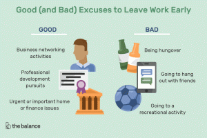 Priežastys išeiti iš darbo anksčiau (geri ir blogi pasiteisinimai)