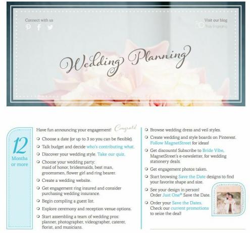 Una cubierta de lista de verificación de boda con flores y remolinos.