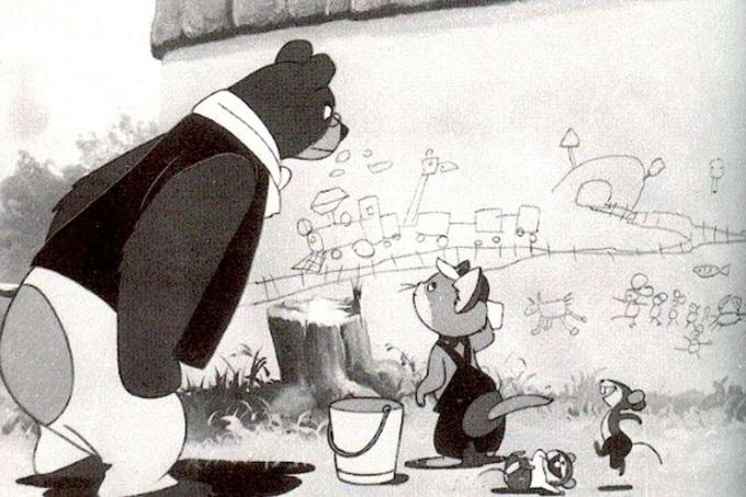 1950年代のアニメ映画、キティのグラフィティ/コネコの楽垣