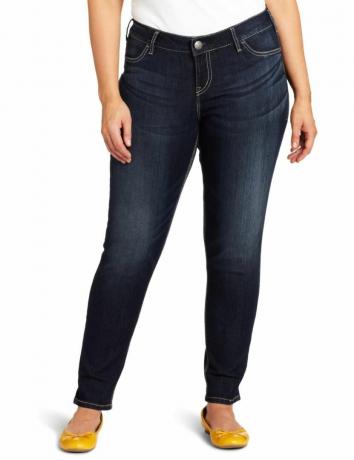 Srebrne kavbojke Suki srednje velikosti Skinny Jeans