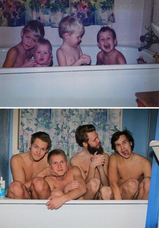 banheira dos irmãos foto recriada
