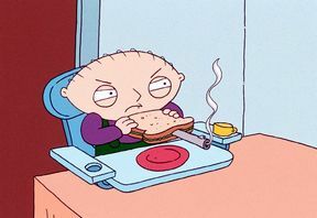 Stewie skriva svoje orožje v " Family Guy".