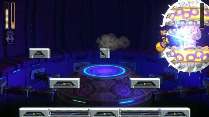 Mega Man útočí na Mawverna v Mega Man 11