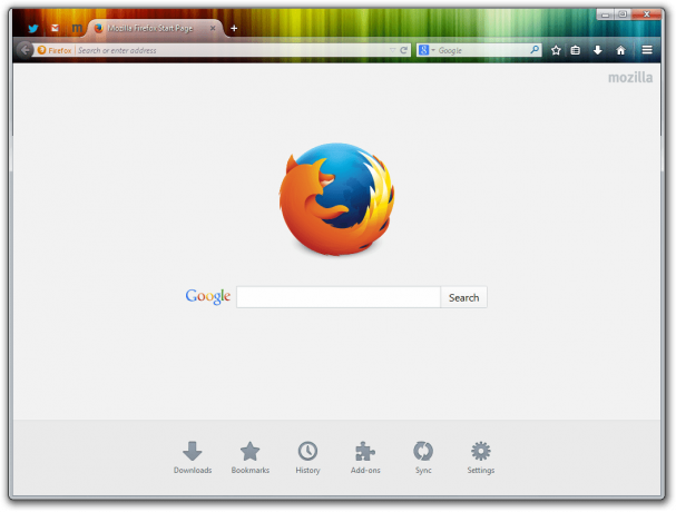 Firefox ekrānuzņēmums