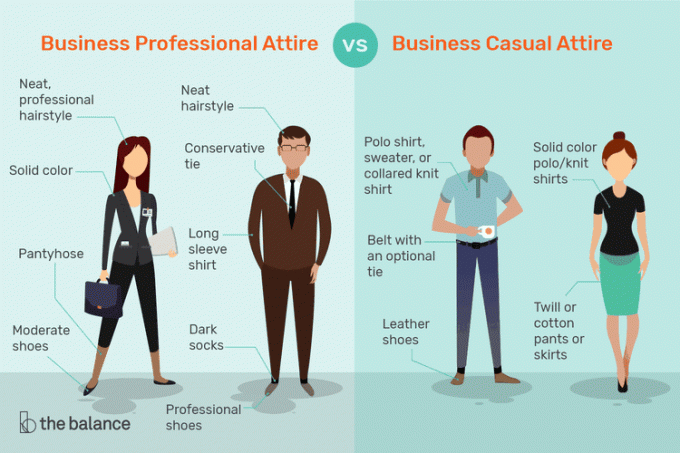 profesional de negocios vs. vestimenta casual de negocios