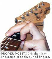 Pareiza ģitāras akorda pirksta pozīcija