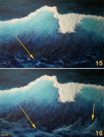 Dimostrazione di pittura del mare