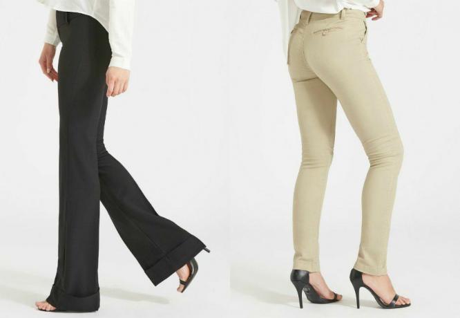 Zliatinové nohavice pre vysoké ženy
