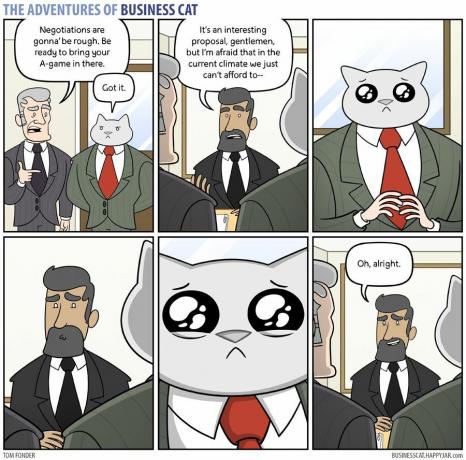 En tegneserie fra The Adventures of Business Cat