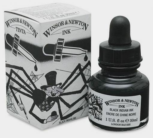 Winsor and Newton Black Indian Ink.