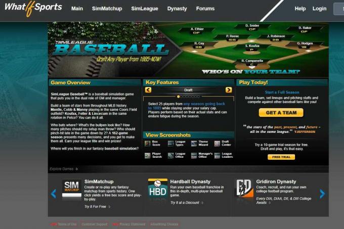 Веб-сайт «Що якщо бейсбол».