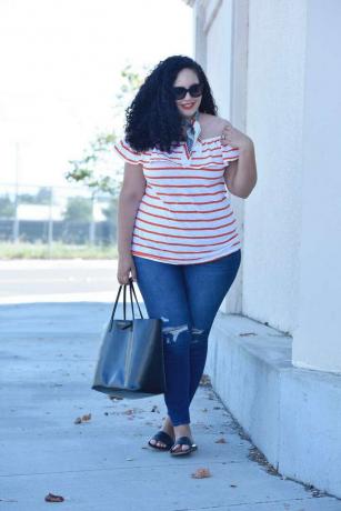 Girl With Curves - mørk vask jeans antrekk