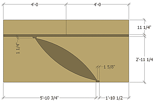 Um diagrama de corte de madeira.