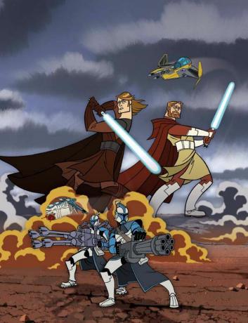'Guerra dos Clones' Anakin e Obi Wan