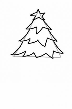 Desenați un brad de Crăciun pas cu pas