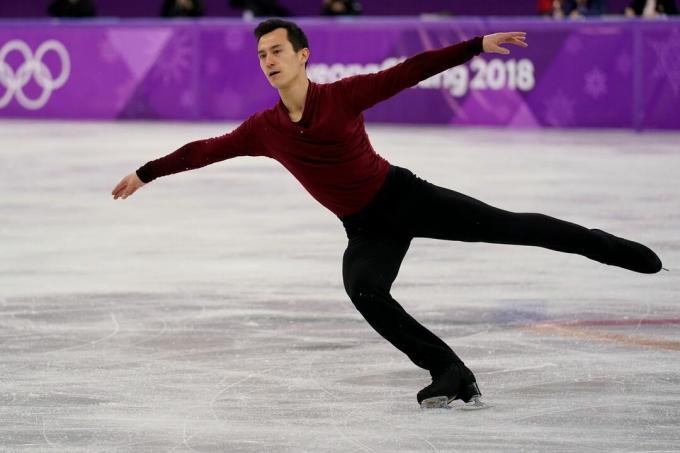 Patrick Chan Kanadast võistleb PyeongChangi 2018 taliolümpiamängude kaheksandal päeval meeste üksiksõidu vabakavas