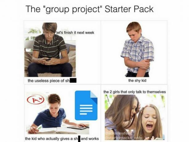Školní meme Starter Pack