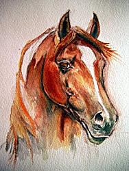 पानी के रंग का घोड़ा पेंटिंग
