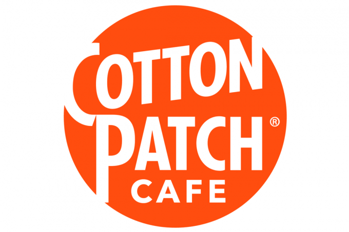 Logo kawiarni z bawełnianą łatką