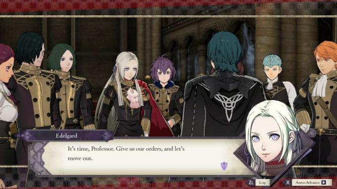 Byleth befaller Black Eagles in Fire Emblem: Three House for Switch