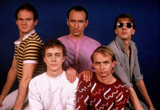 Austrāliešu rokgrupa Men at Work — portrets ap 1983. gadu Ņujorkā.