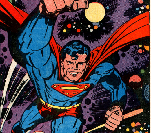 Superman pin-up Jacka Kirbyja