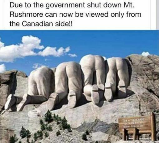 Vista del monte Rushmore desde Canadá