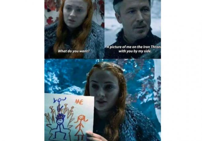 Meme Sansa e mindinho