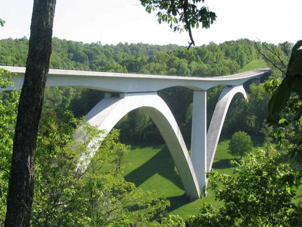 El puente Natchez Trace Parkway, visto desde el norte