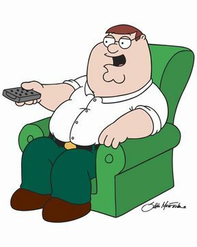 Peter Griffin in njegov daljinski upravljalnik na Family Guy.