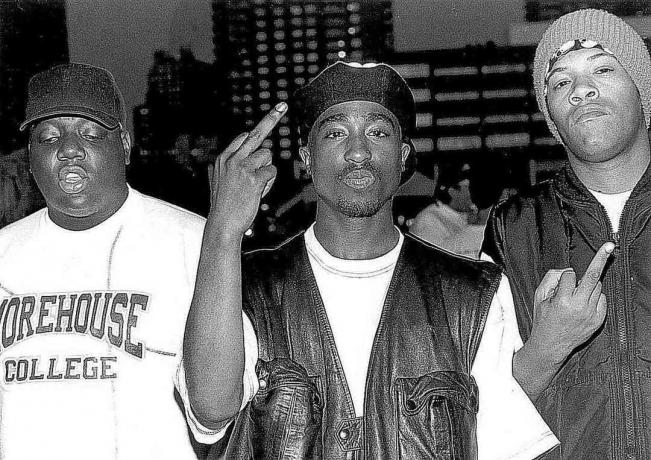 Biggie Smalls, Tupac Shakur ve Redman'ın samimi bir fotoğrafı