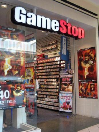 Vitrine du magasin GameStop